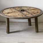 table ronde bois acier