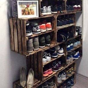 meuble chaussures caisse en bois