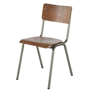 chaise vintage en hêtre et métal college