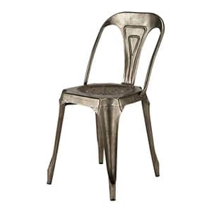 chaise métal gris mat multipl's