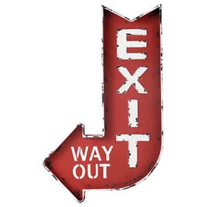 Panneau mural métal rouge EXIT