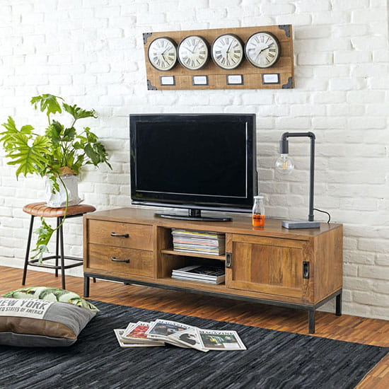 meuble tv manguier massif