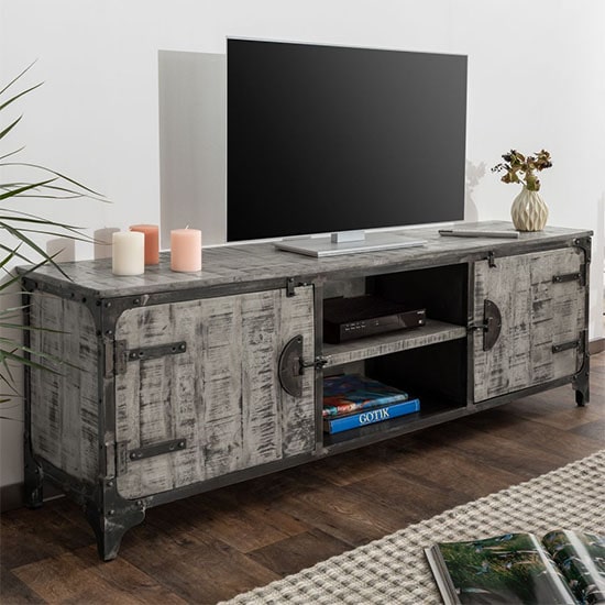 meuble tv manguier gris
