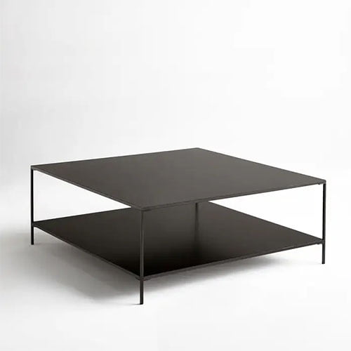 table de salon carrée métal noir